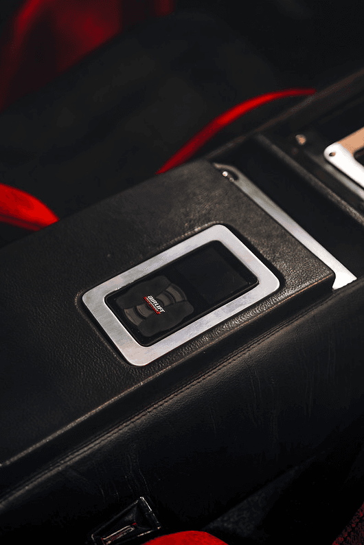 Interior of Tim Moceri's 1981 DeLorean DMC 12 at SEMA 2023