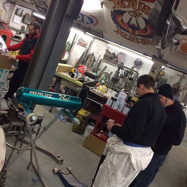 Player's 1966 Datsun 520 on Air Lift Performance air suspension